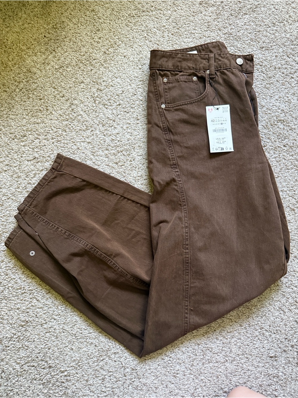 Zara Brown Balloon Leg Jeans - Picture 4 of 4